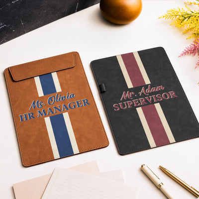 Shadow Monogram For Coworker, Boss, Teacher With Name - Personalized Clipboard