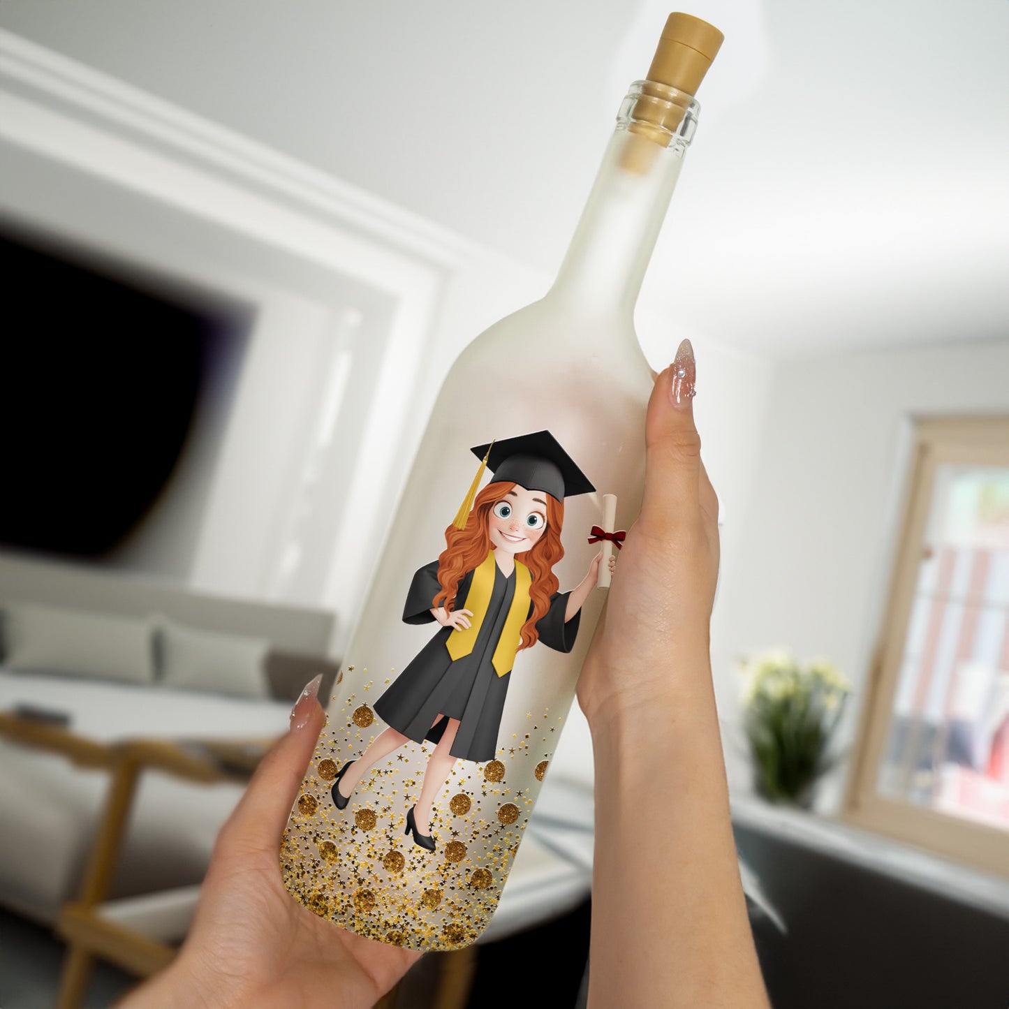 She Believed She Could So She Did Graduation - Personalized Bottle Lamp