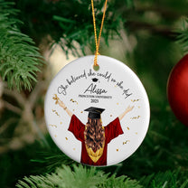 She Believed She Could So She Did Graduation Gift - Personalized Ceramic Ornament