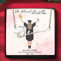 She Believed She Could So She Did Graduation Gifts - Custom Name Necklace