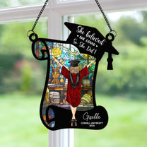 She Believed She Could So She Did! - Personalized Window Hanging Suncatcher Ornament