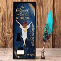 She Believed She Could So She Did - Feather Pen Set With Custom Card