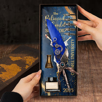 She Believed She Could So She Did - Feather Pen Set With Custom Card