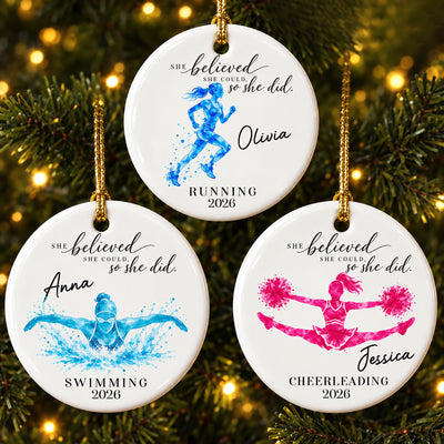 She Believed She Could So She Did Gift For Sport Lovers - Personalized Ornament