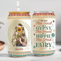 She Had The Soul Of A Gypsy - Personalized Clear Glass Cup