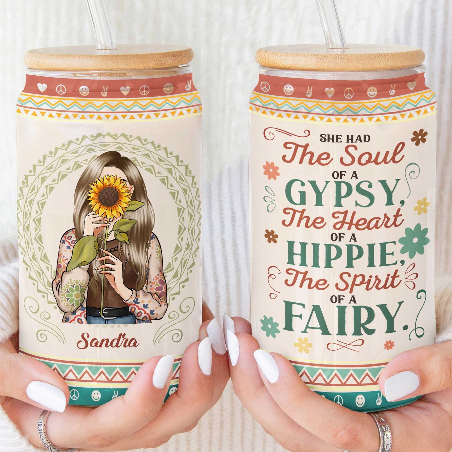 She Had The Soul Of A Gypsy - Personalized Clear Glass Cup