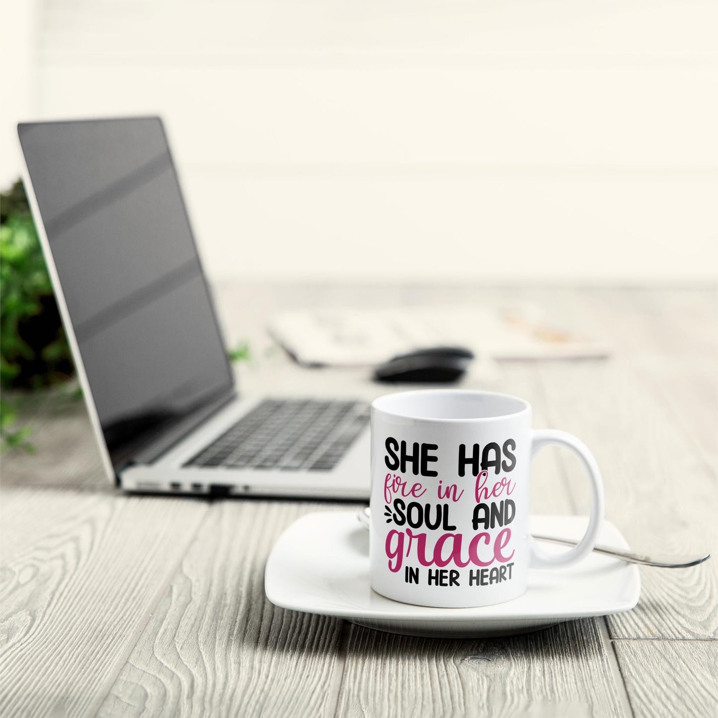 She Has Fire In Her Soul - Personalized Mug - Birthday Gift For Sista, Black Woman - Sassy Girls