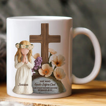 She Who Kneels Before God Can Stand Before Anyone Gift For Her - Personalized Mug