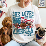She-Loves Her Dog And America - Personalized Shirt 1