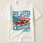 She-Loves Her Dog And America - Personalized Shirt 3