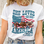 She-Loves Her Dog And America - Personalized Shirt 4