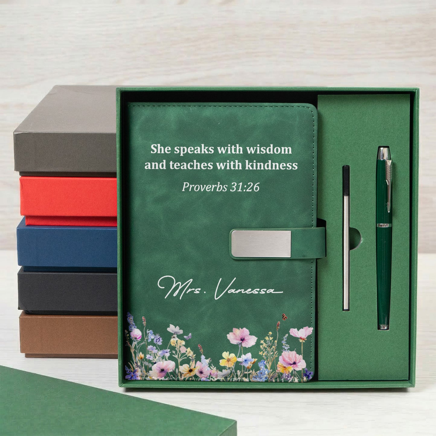 She-Speaks-With-Wisdom-And-Teaches-With-Kindness-Proverbs-3126-Personalized-Notebook-Set-6