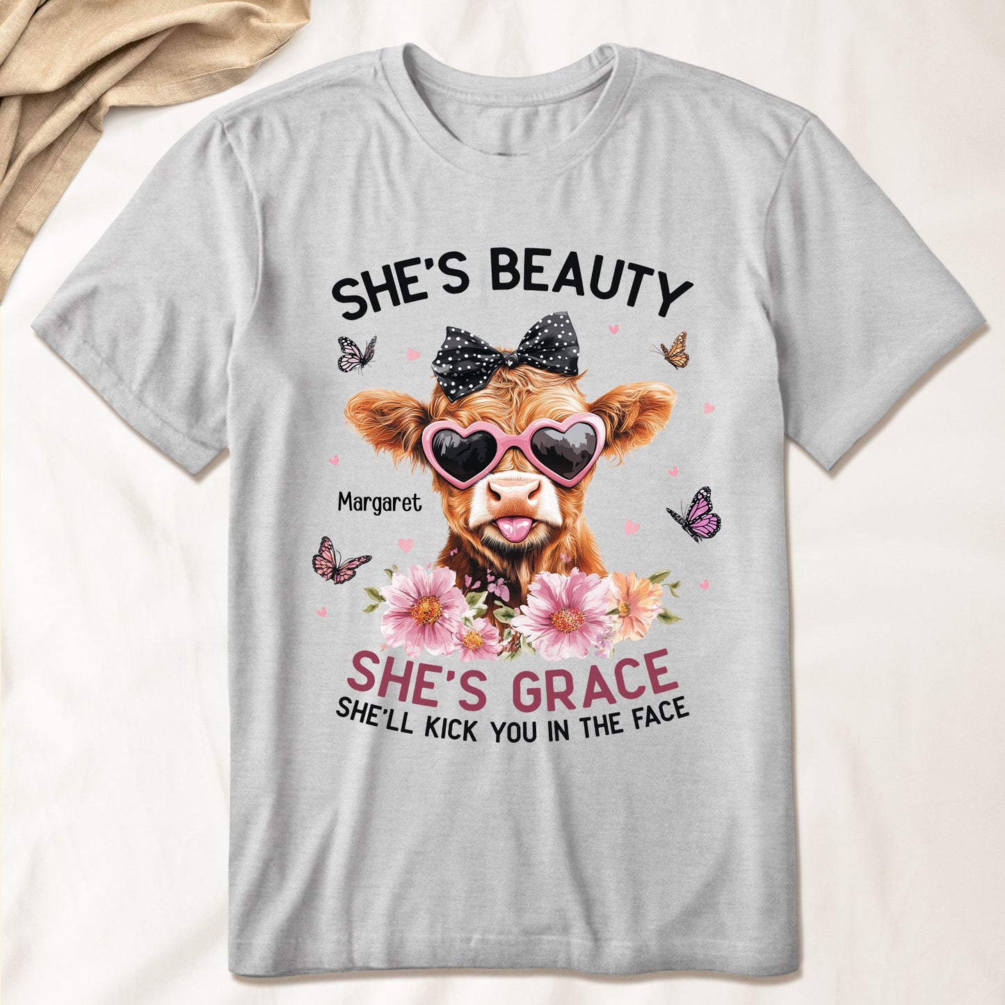 She's Beauty She's Grace She'll Kick You In The Face - Personalized Shirt