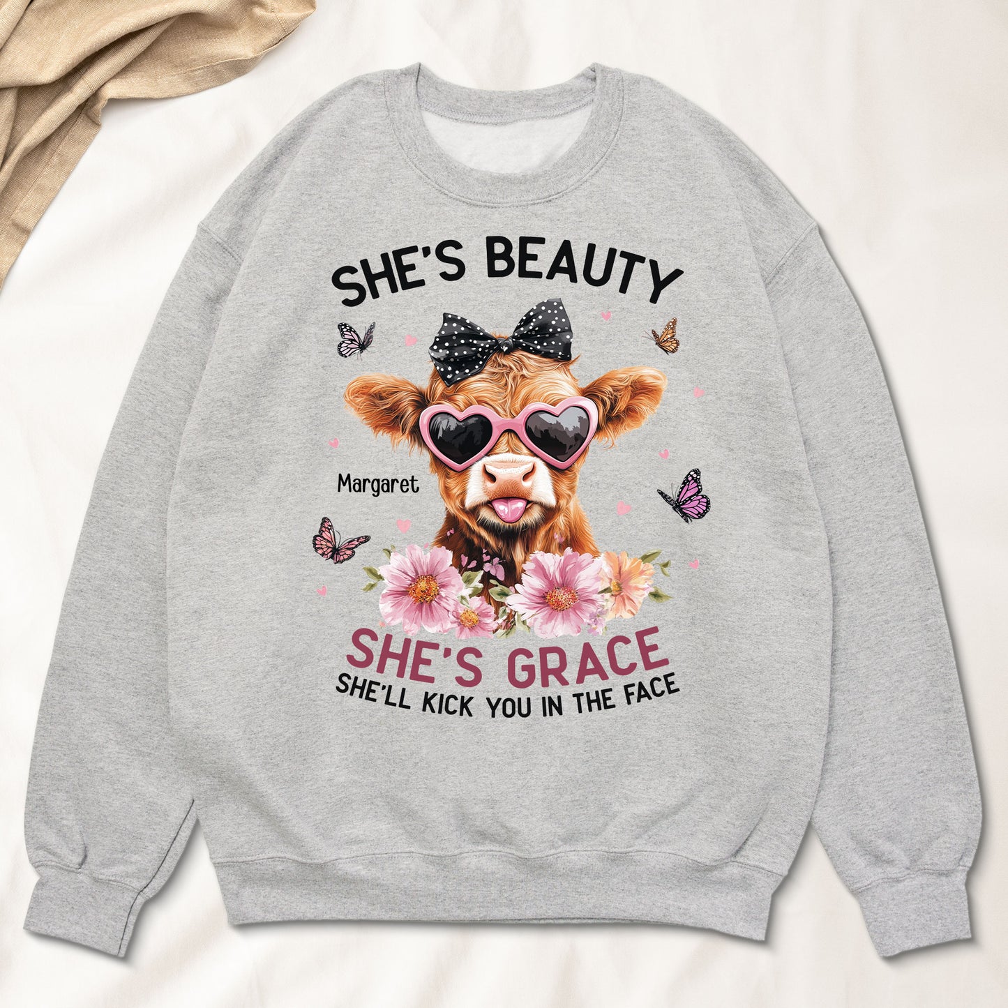 She's Beauty She's Grace She'll Kick You In The Face - Personalized Shirt