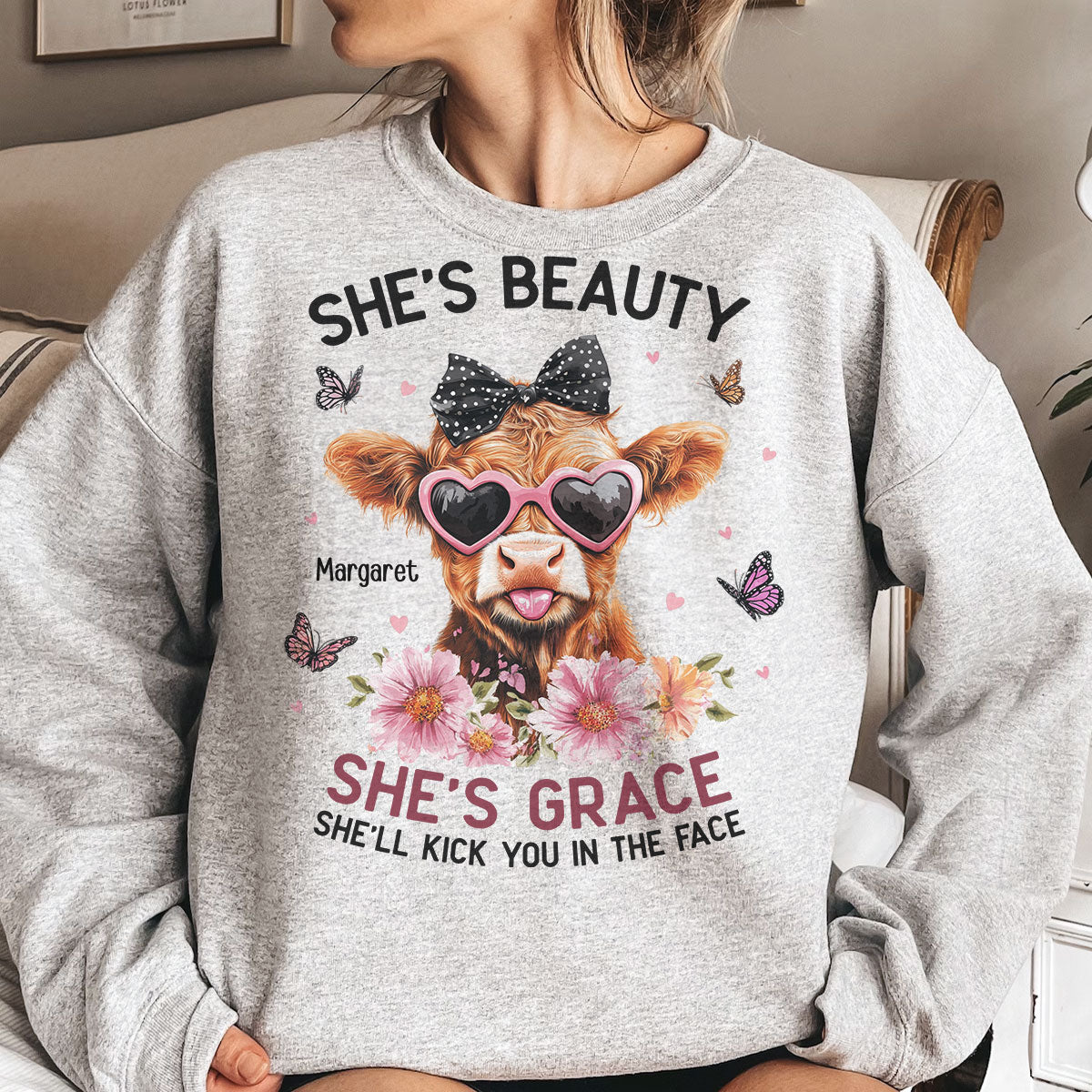 She's Beauty She's Grace She'll Kick You In The Face - Personalized Shirt