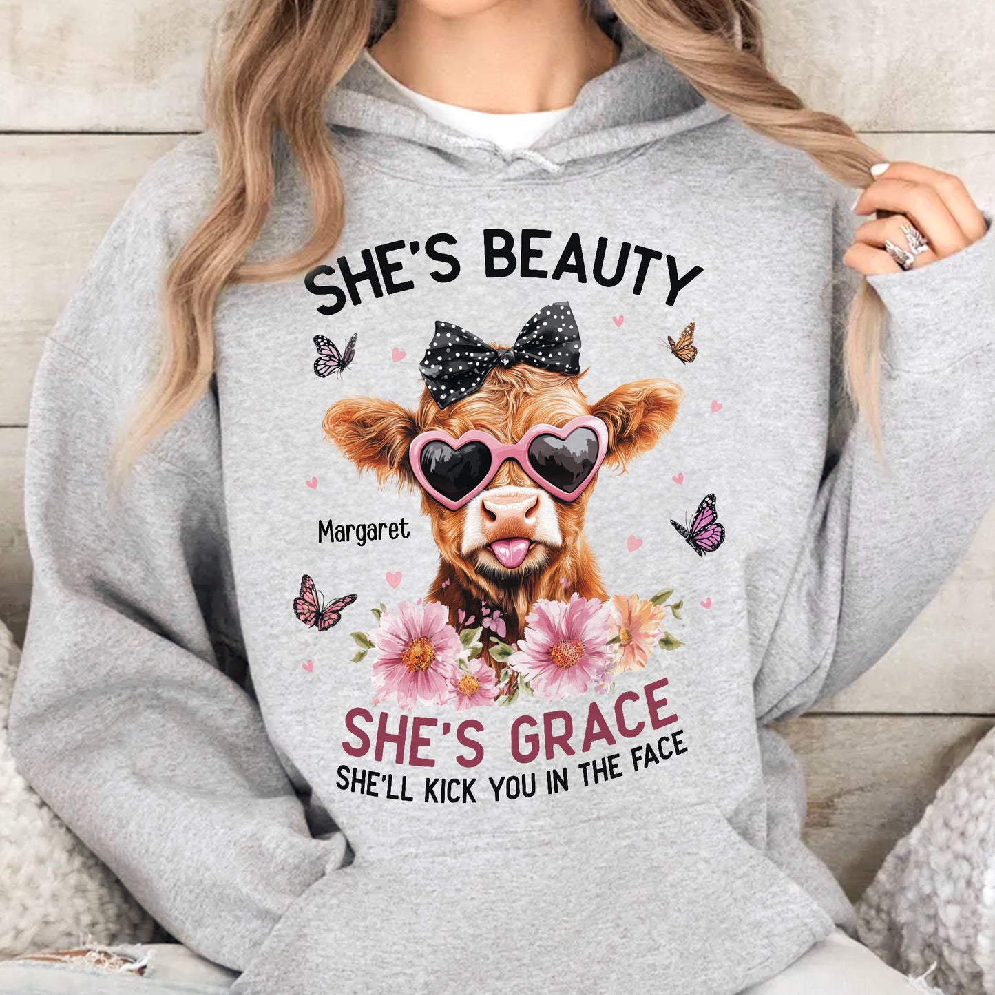 She's Beauty She's Grace She'll Kick You In The Face - Personalized Shirt