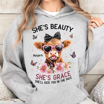 She's Beauty She's Grace She'll Kick You In The Face - Personalized Shirt