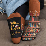 Shh-I'M-Reading-Coffee-Drip-Gift-For-Book-Lovers-Personalized-Socks-1