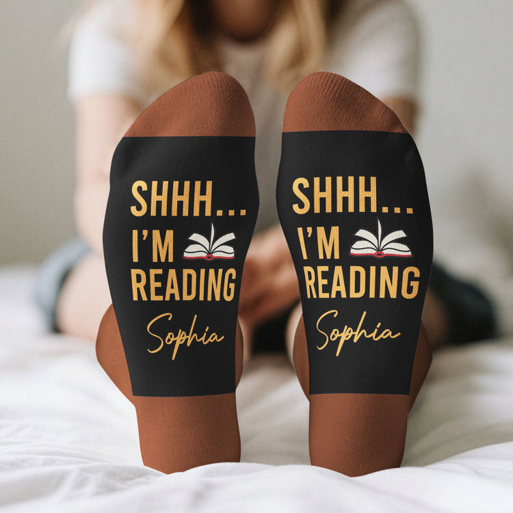 Shh-I'M-Reading-Coffee-Drip-Gift-For-Book-Lovers-Personalized-Socks-5