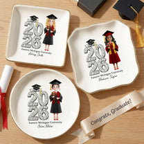 Shiny Effect Class Of 2025 2026 Senior - Personalized Jewelry Dish
