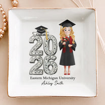 Shiny Effect Class Of 2025 2026 Senior - Personalized Jewelry Dish