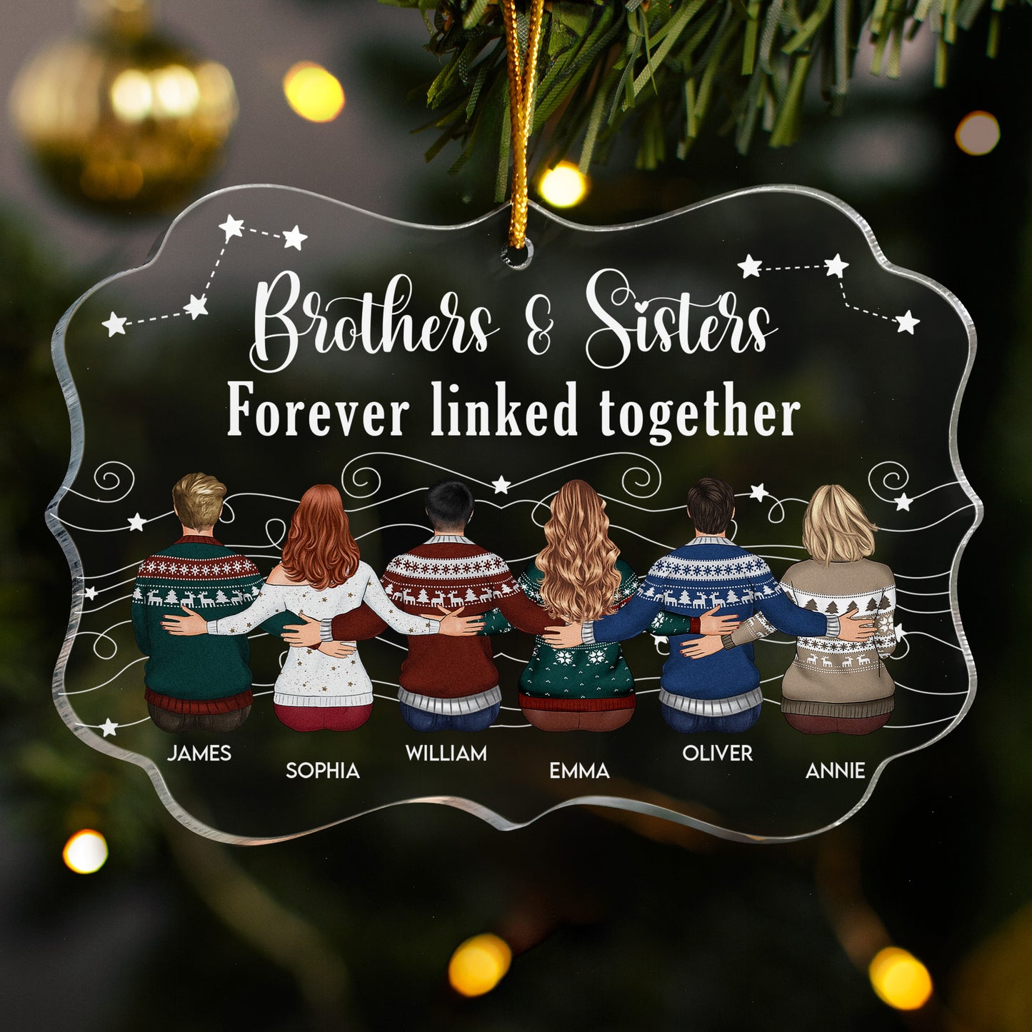 Siblings Are Like Stars You Know They’re Always There - Personalized Acrylic Ornament