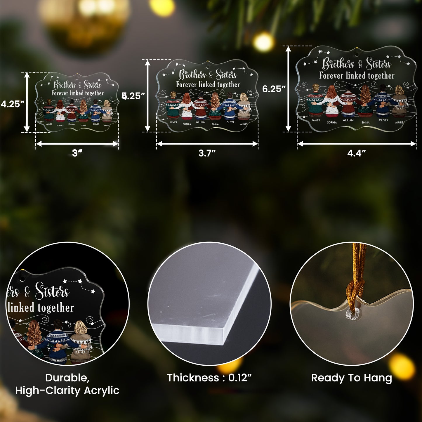 Siblings Are Like Stars You Know They’re Always There - Personalized Acrylic Ornament