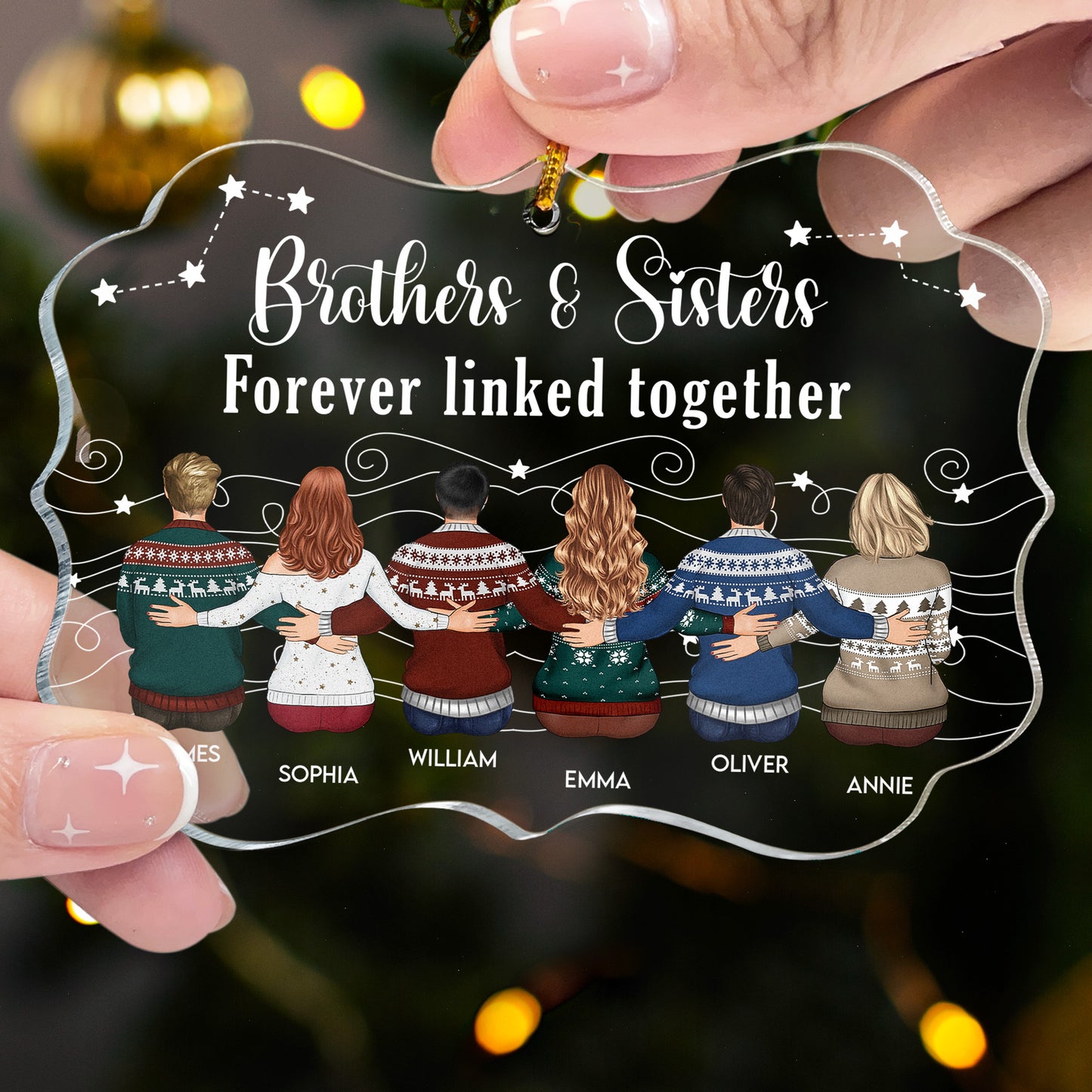 Siblings Are Like Stars You Know They’re Always There - Personalized Acrylic Ornament