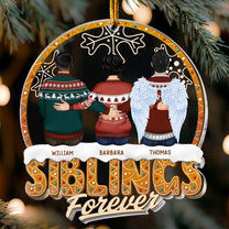 Siblings Forever - Family Sitting Together - Personalized Acrylic Ornament