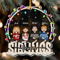Siblings Forever New Version Christmas Family Ornament - Personalized Acrylic Ornament