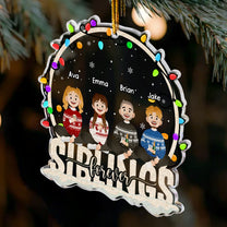 Siblings Forever New Version Christmas Family Ornament - Personalized Acrylic Ornament