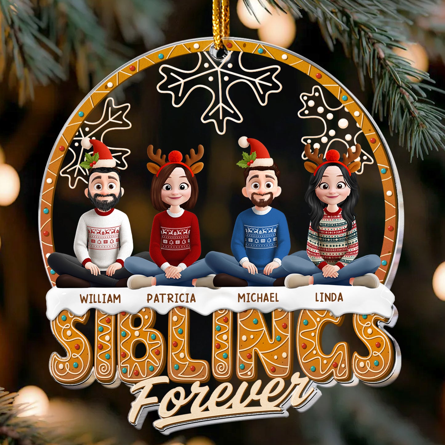 Siblings Forever - Personalized Acrylic Ornament
