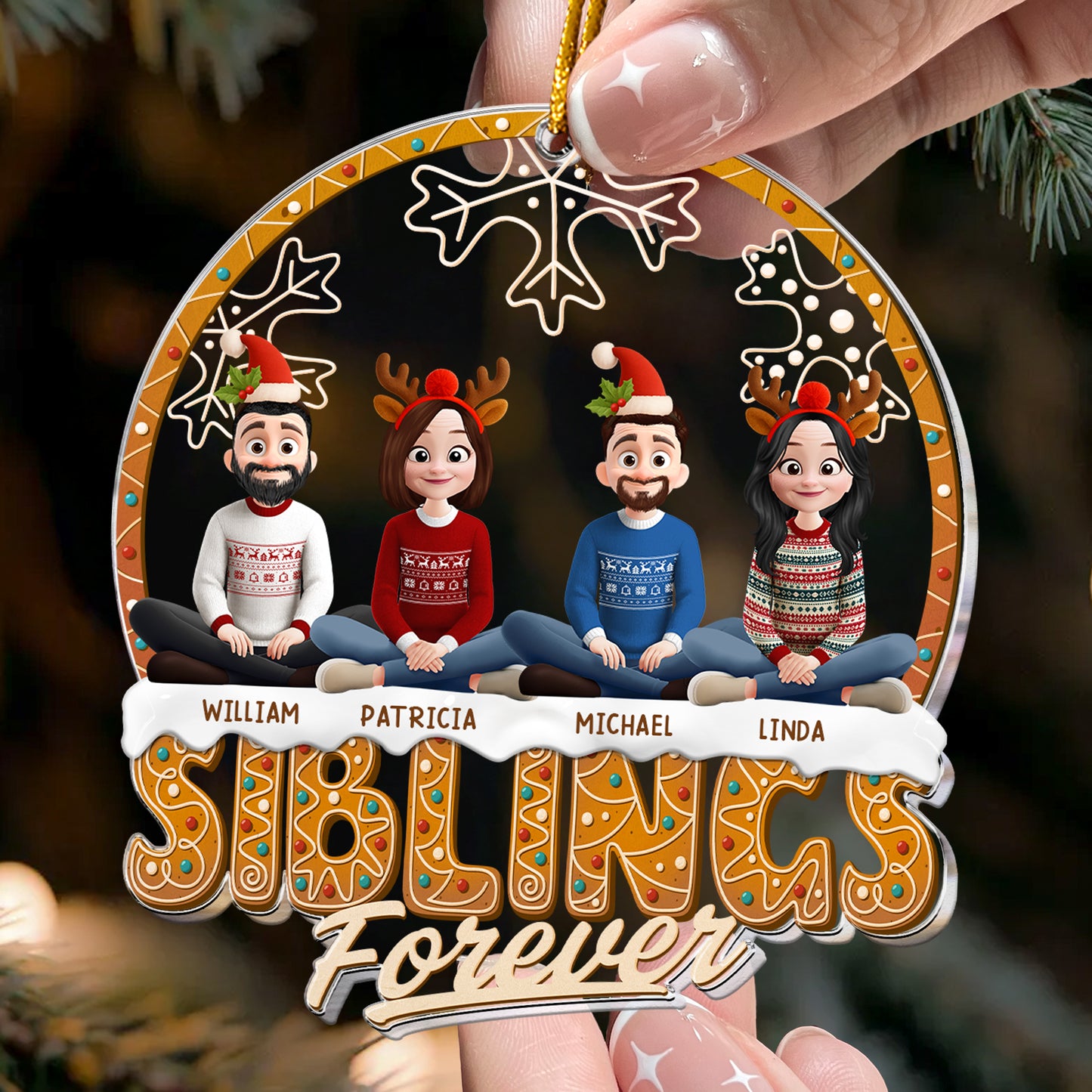 Siblings Forever - Personalized Acrylic Ornament