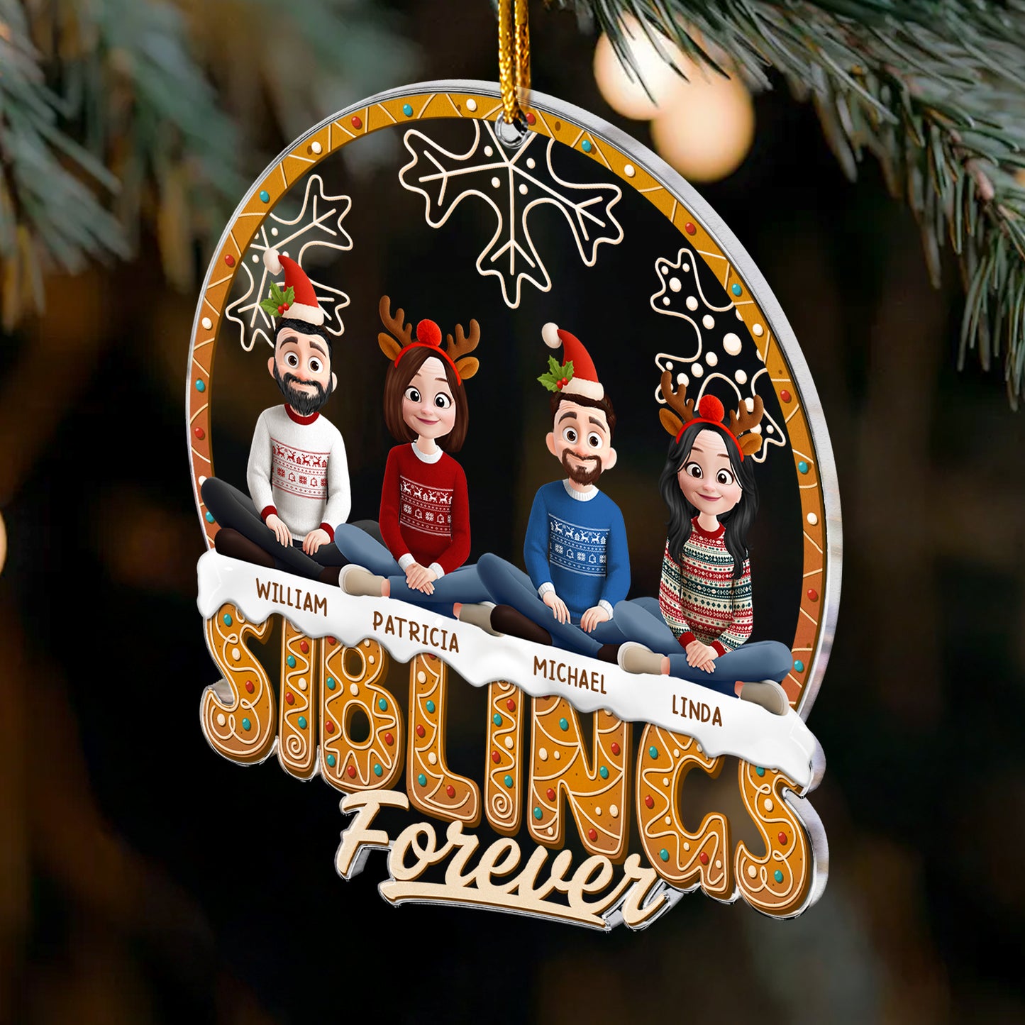Siblings Forever - Personalized Acrylic Ornament