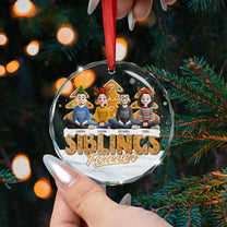 Siblings Forever - Personalized Glass Ornament