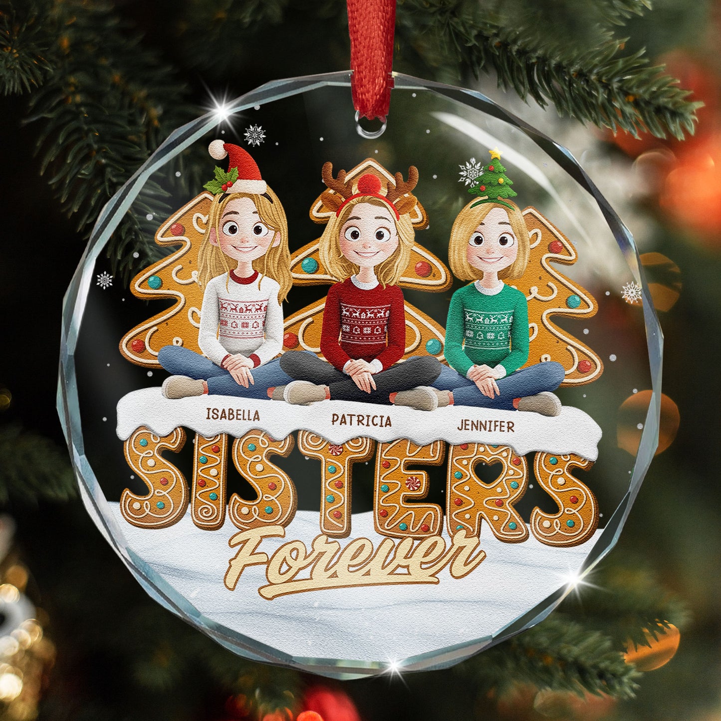 Siblings Forever - Personalized Glass Ornament
