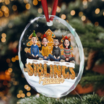 Siblings Forever - Personalized Glass Ornament