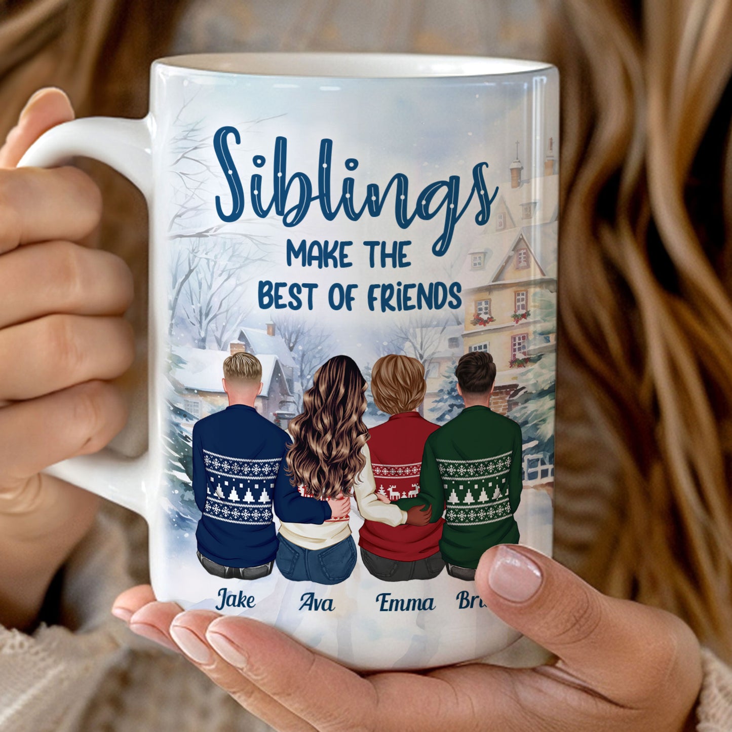 Siblings Make The Best Of Friends - Personalized Mug