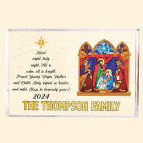 Silent Night, Holy Night, Nativity Gift For Family - Personalized Acrylic Plaque