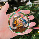 Silent Night Holy Night Nativity Scene - Acrylic Ornament