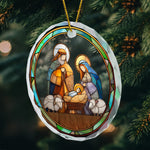 Silent Night Holy Night Nativity Scene - Acrylic Ornament