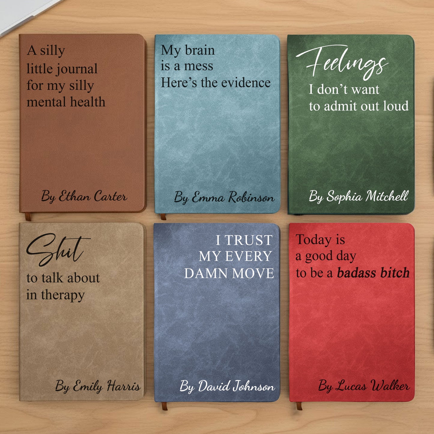 Silly Little Mental Health Swear Journal - For Her, Him, Daughter, Sister, Wife, Friend - Personalized Leather Journal