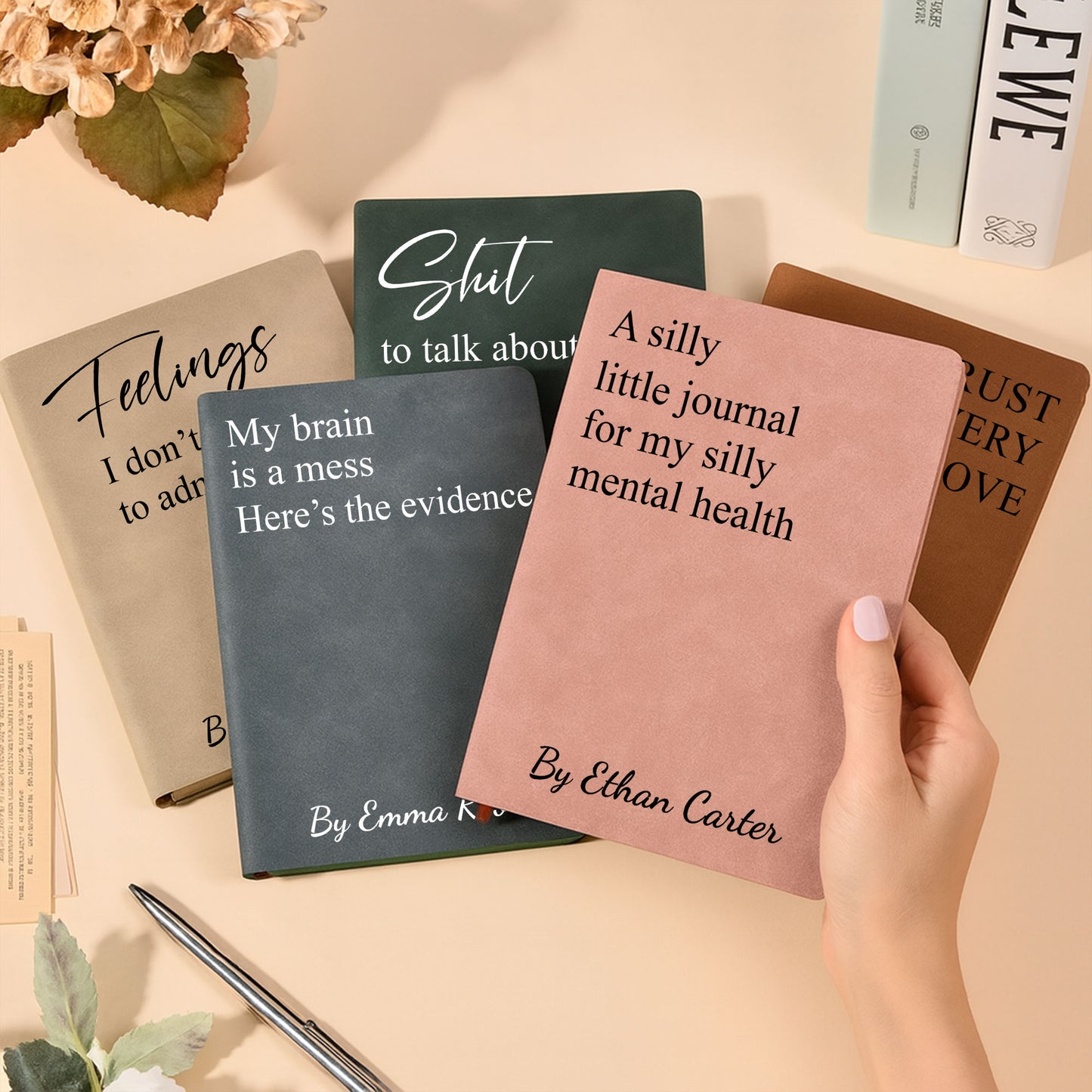 Silly Little Mental Health Swear Journal - For Her, Him, Daughter, Sister, Wife, Friend - Personalized Leather Journal