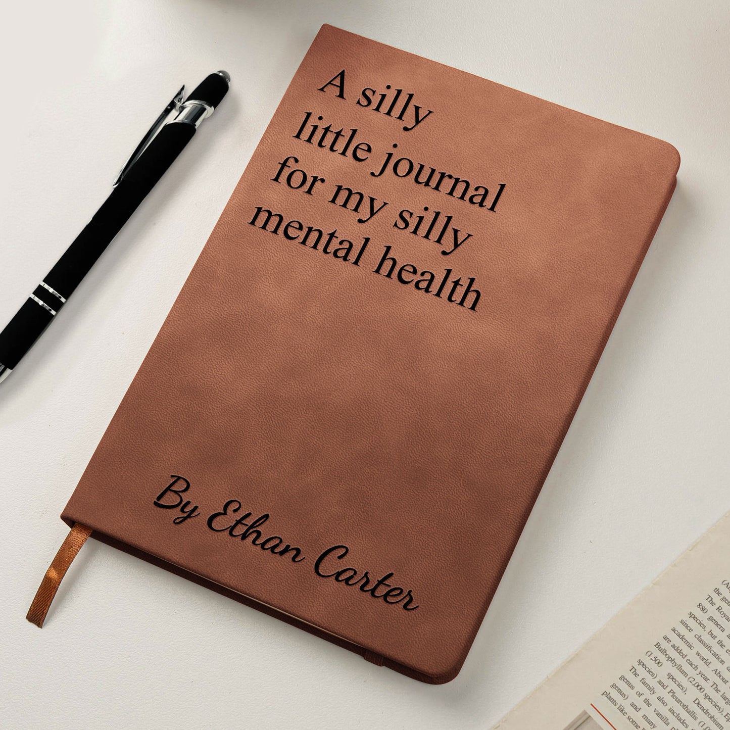 Silly Little Mental Health Swear Journal - For Her, Him, Daughter, Sister, Wife, Friend - Personalized Leather Journal