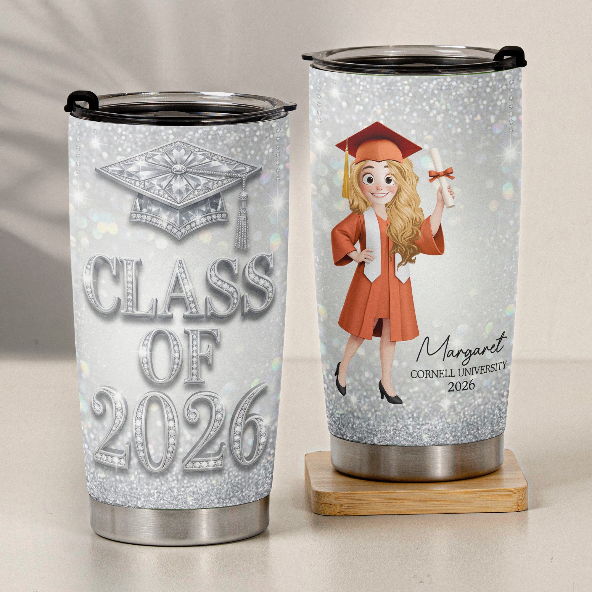 Silver-Glam-Graduation-Personalized-Tumbler-Cup-5