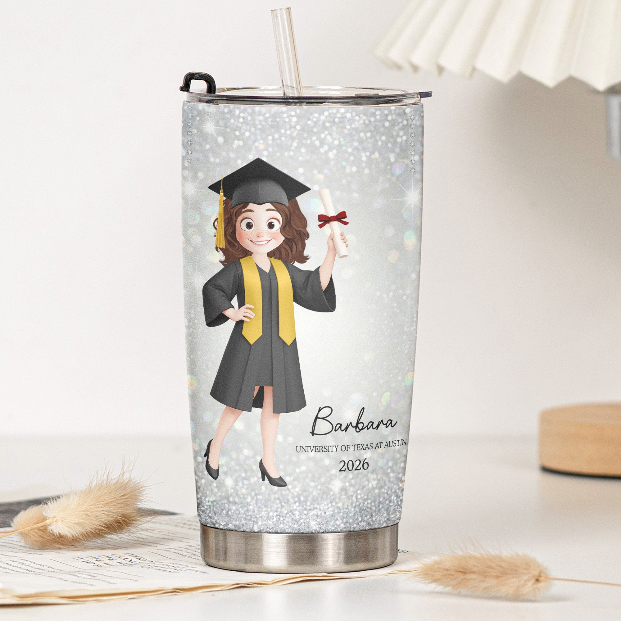 Silver-Glam-Graduation-Personalized-Tumbler-Cup-7
