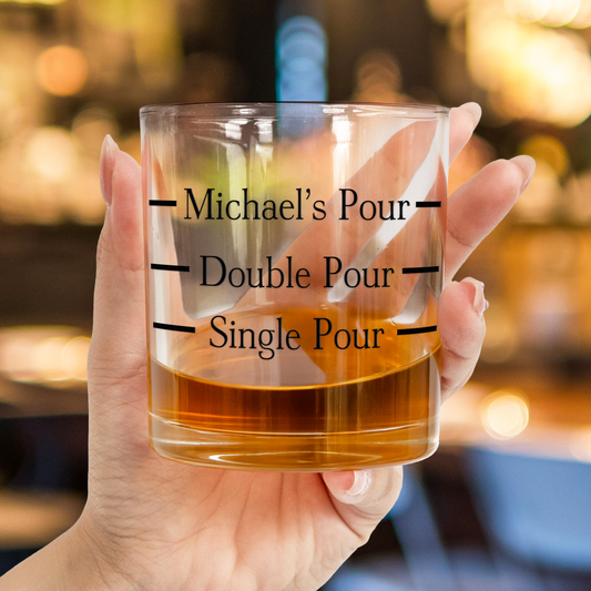 Single Pour Double Pour Funny Gifts For Men - Personalized Whiskey Glass