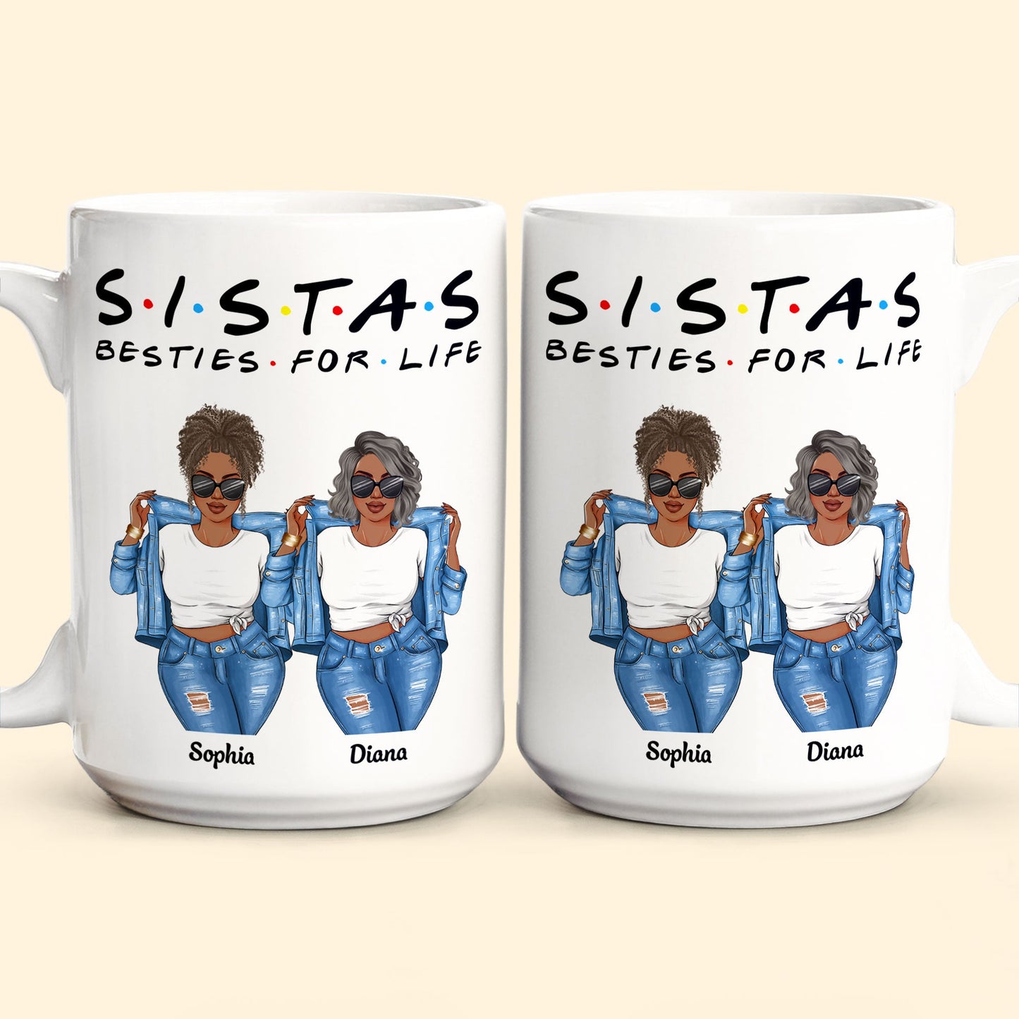 Sistas For Life - Personalized Mug