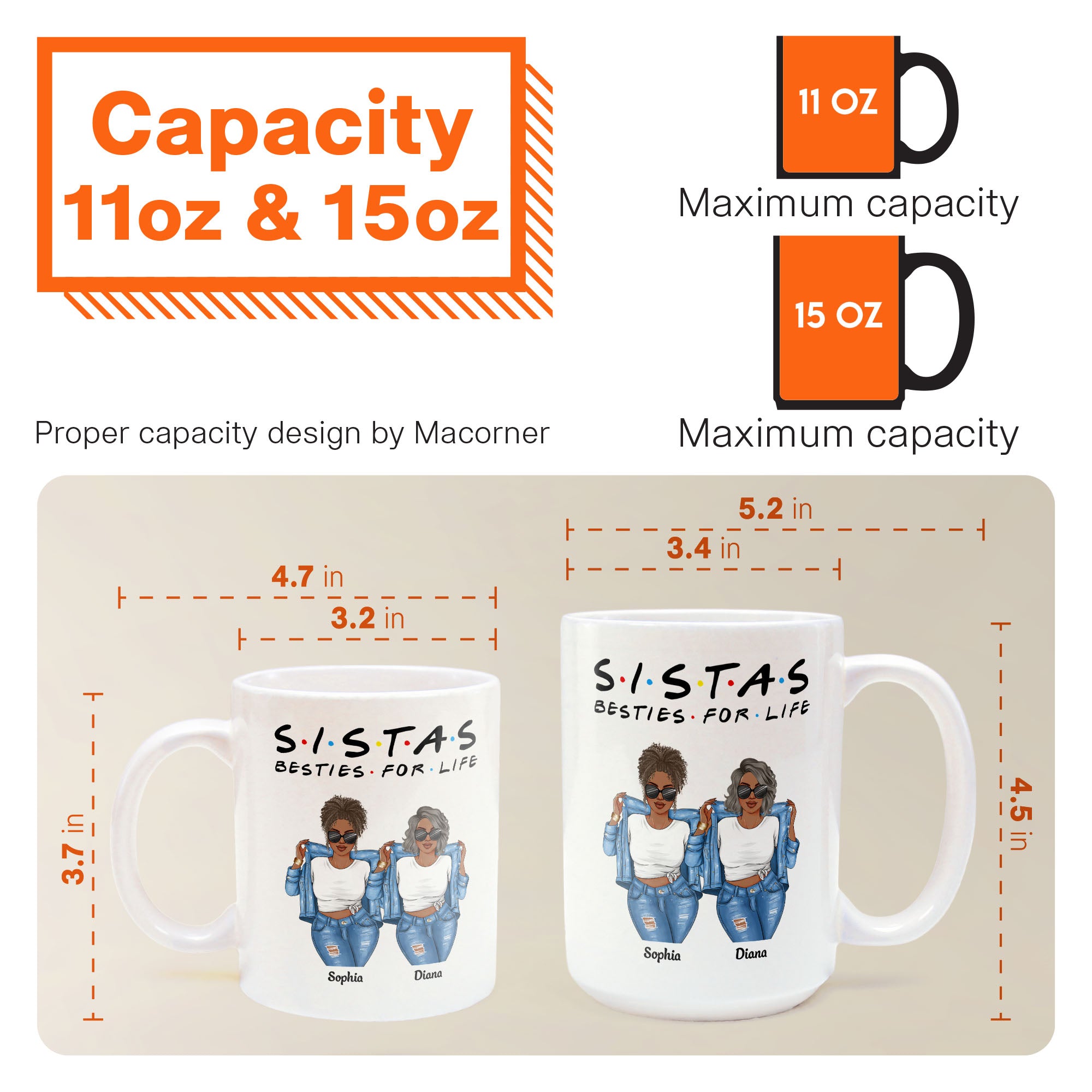 Sistas For Life - Personalized Mug