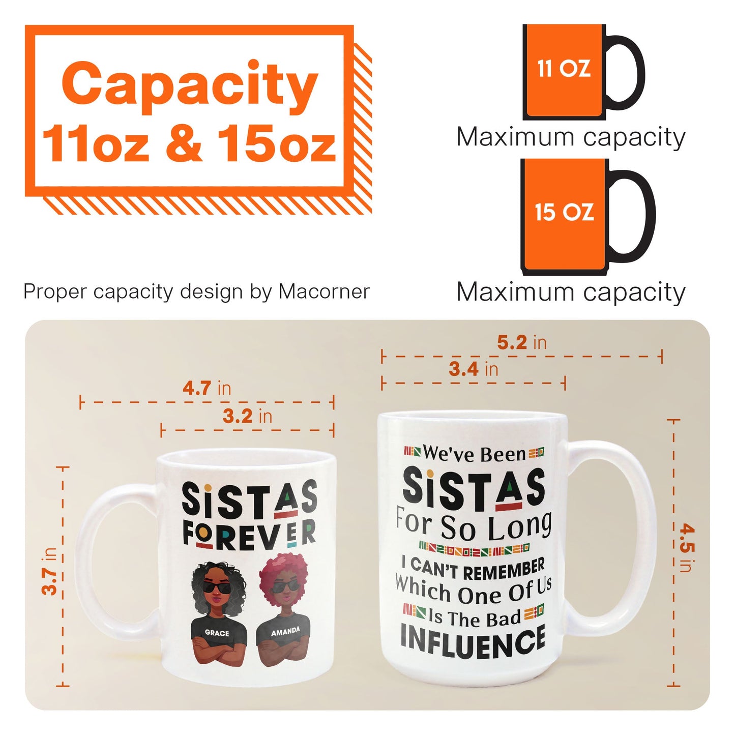 Sistas Forever - Personalized Mug